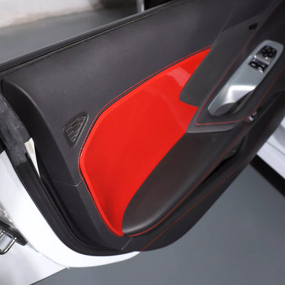 C8 Corvette Red Interior ABS Door Panel Insert Covers