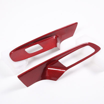C8 Corvette Carbon Fiber Window Switch Panel Covers (Coupe/Convertible) | Black / Red / Blue Carbon