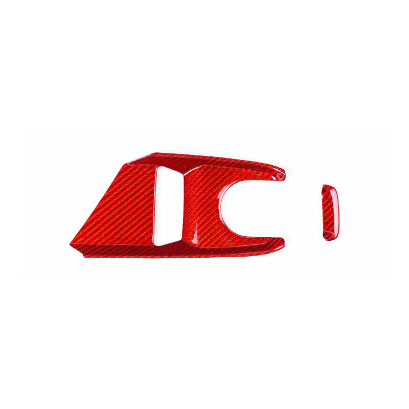 C8 Corvette Carbon Fiber Mode Selector Control Plate Cover | Black / Red Carbon