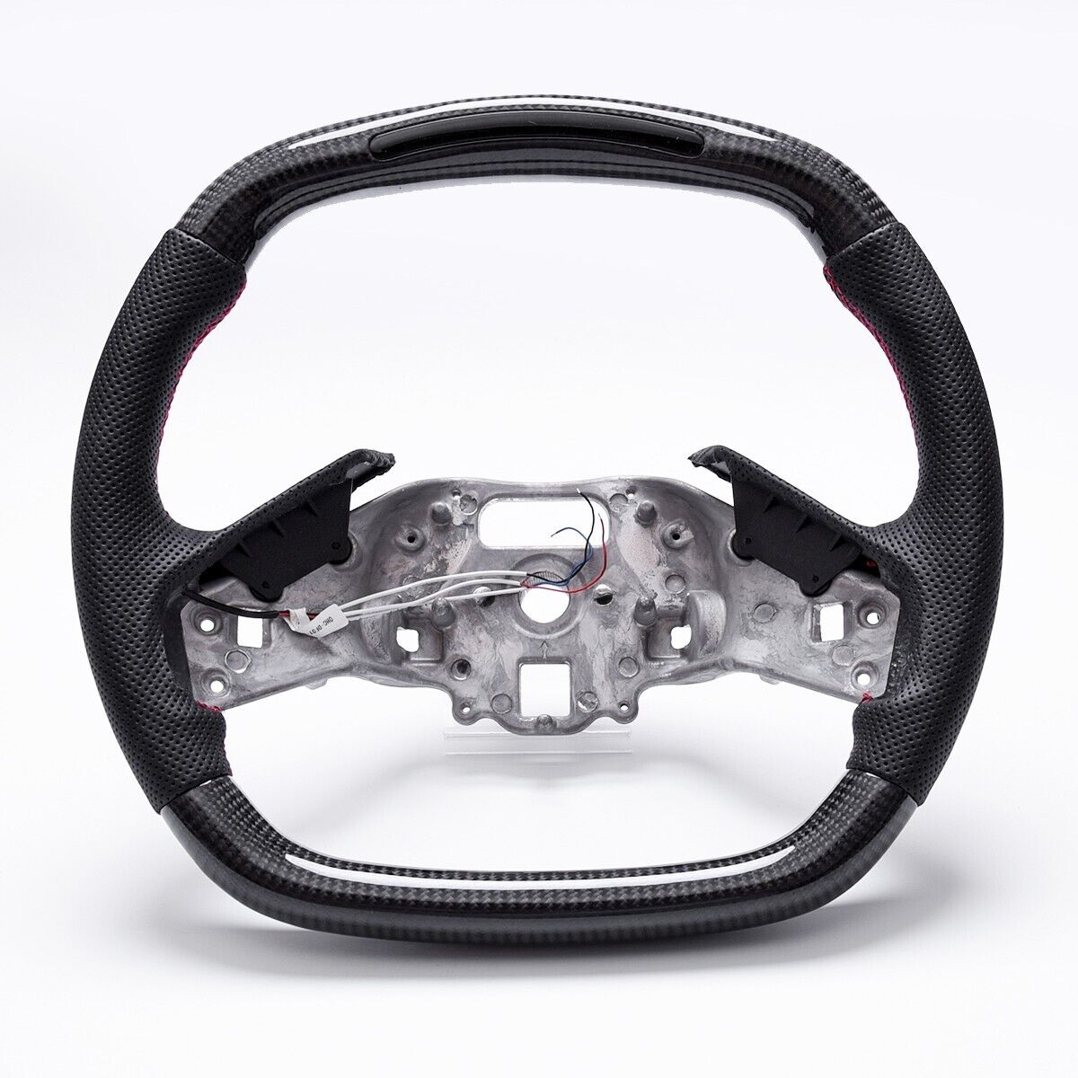 C8 Corvette Carbon Fiber Heated Leather LED RPM Steering Wheel (Bare) - In Stock