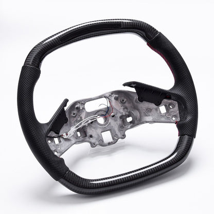 C8 Corvette Carbon Fiber Heated Leather LED RPM Steering Wheel (Bare) - In Stock