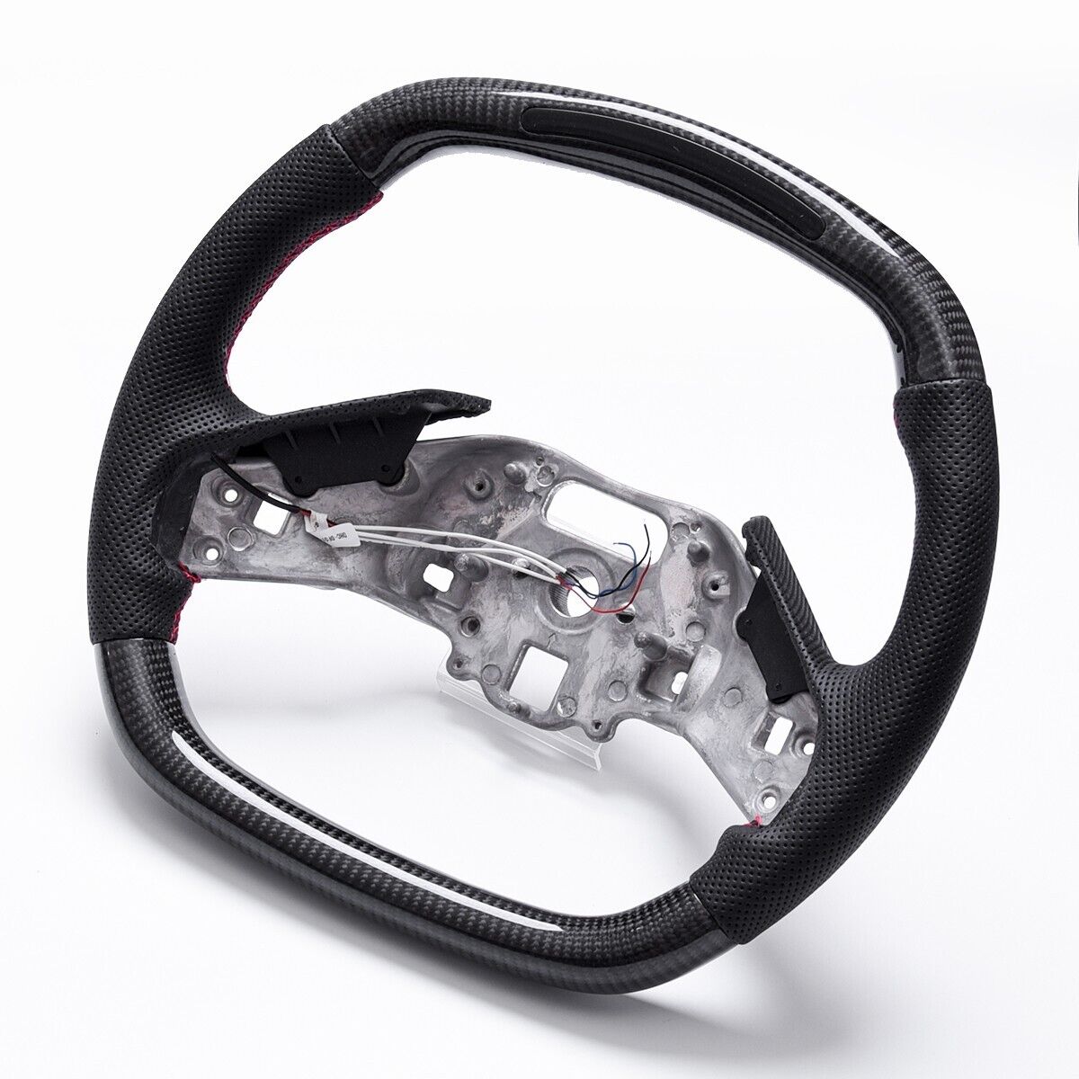 C8 Corvette Carbon Fiber Heated Leather LED RPM Steering Wheel (Bare) - In Stock