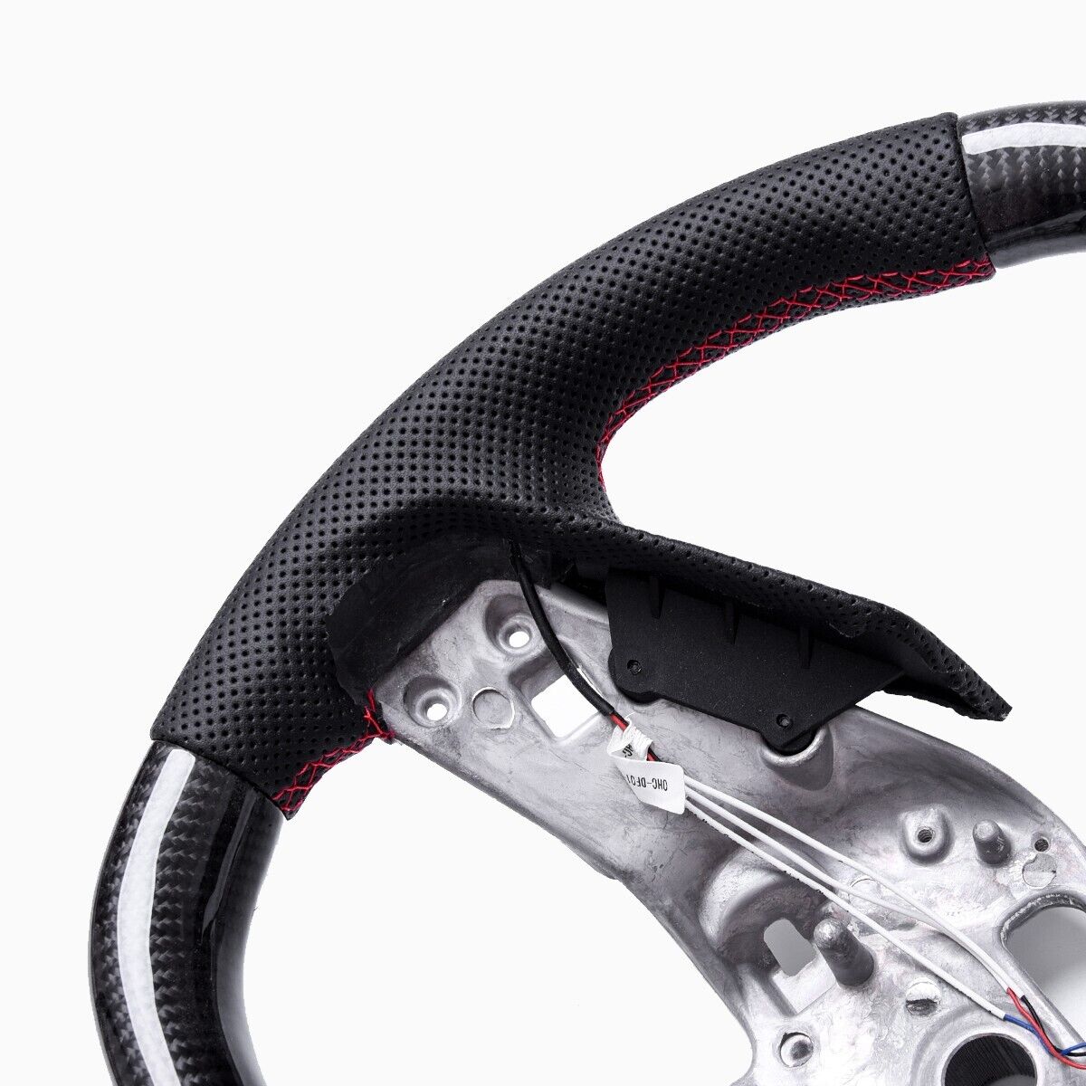 C8 Corvette Carbon Fiber Heated Leather LED RPM Steering Wheel (Bare) - In Stock