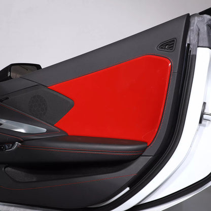 C8 Corvette Red Interior ABS Door Panel Insert Covers