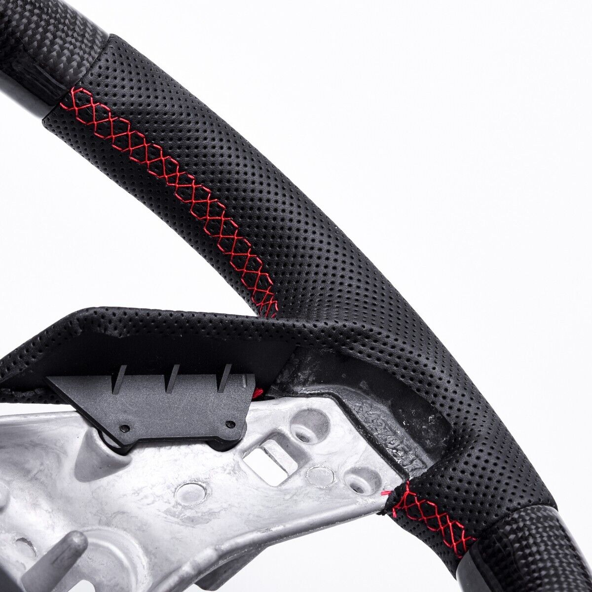 C8 Corvette Carbon Fiber Heated Leather LED RPM Steering Wheel (Bare) - In Stock