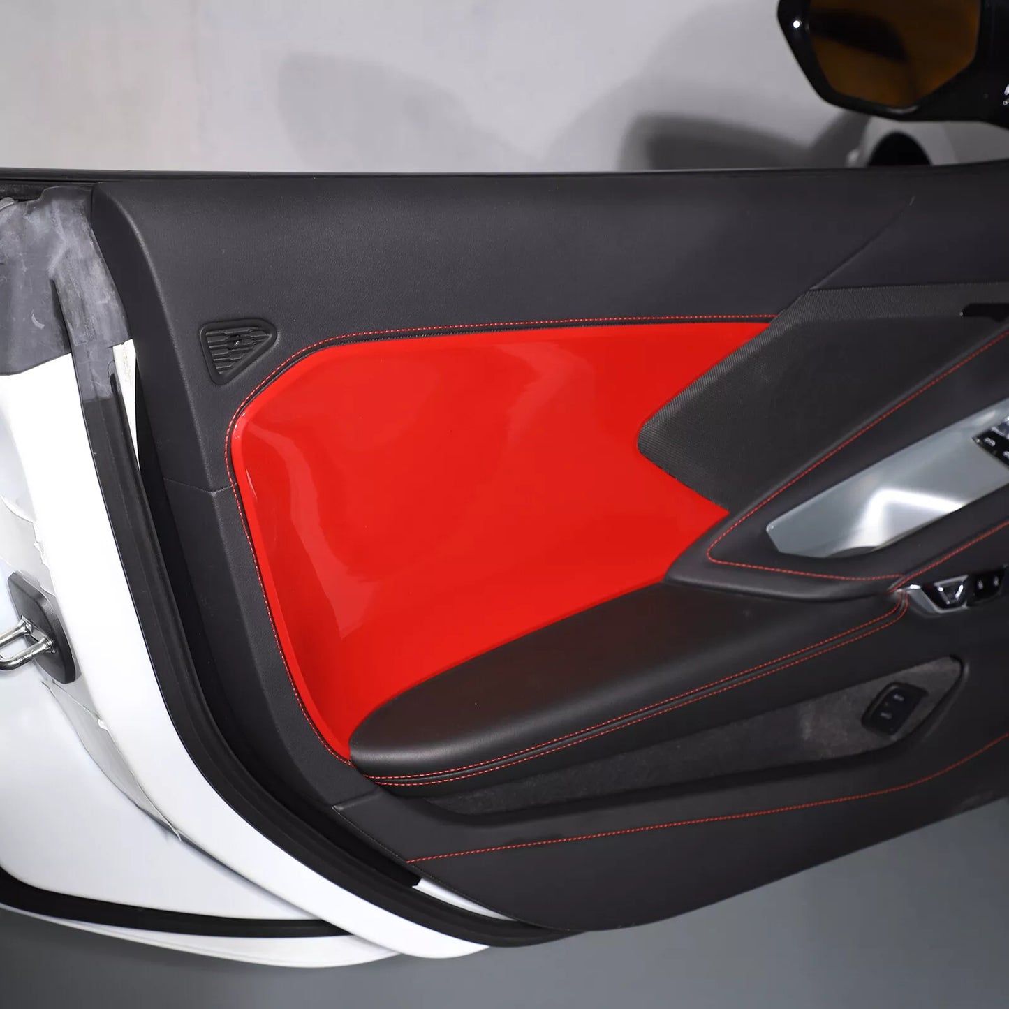 C8 Corvette Red Interior ABS Door Panel Insert Covers