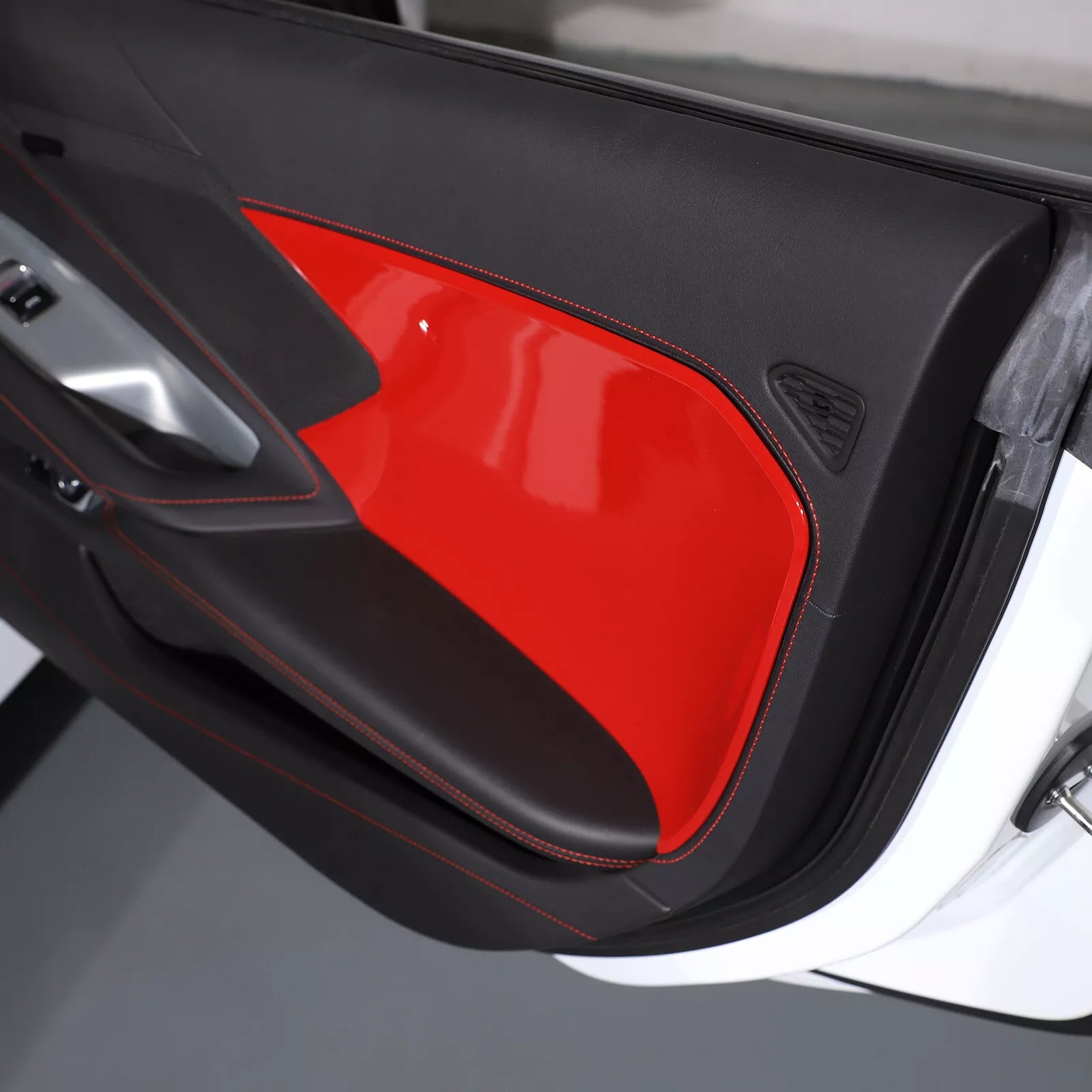 C8 Corvette Red Interior ABS Door Panel Insert Covers