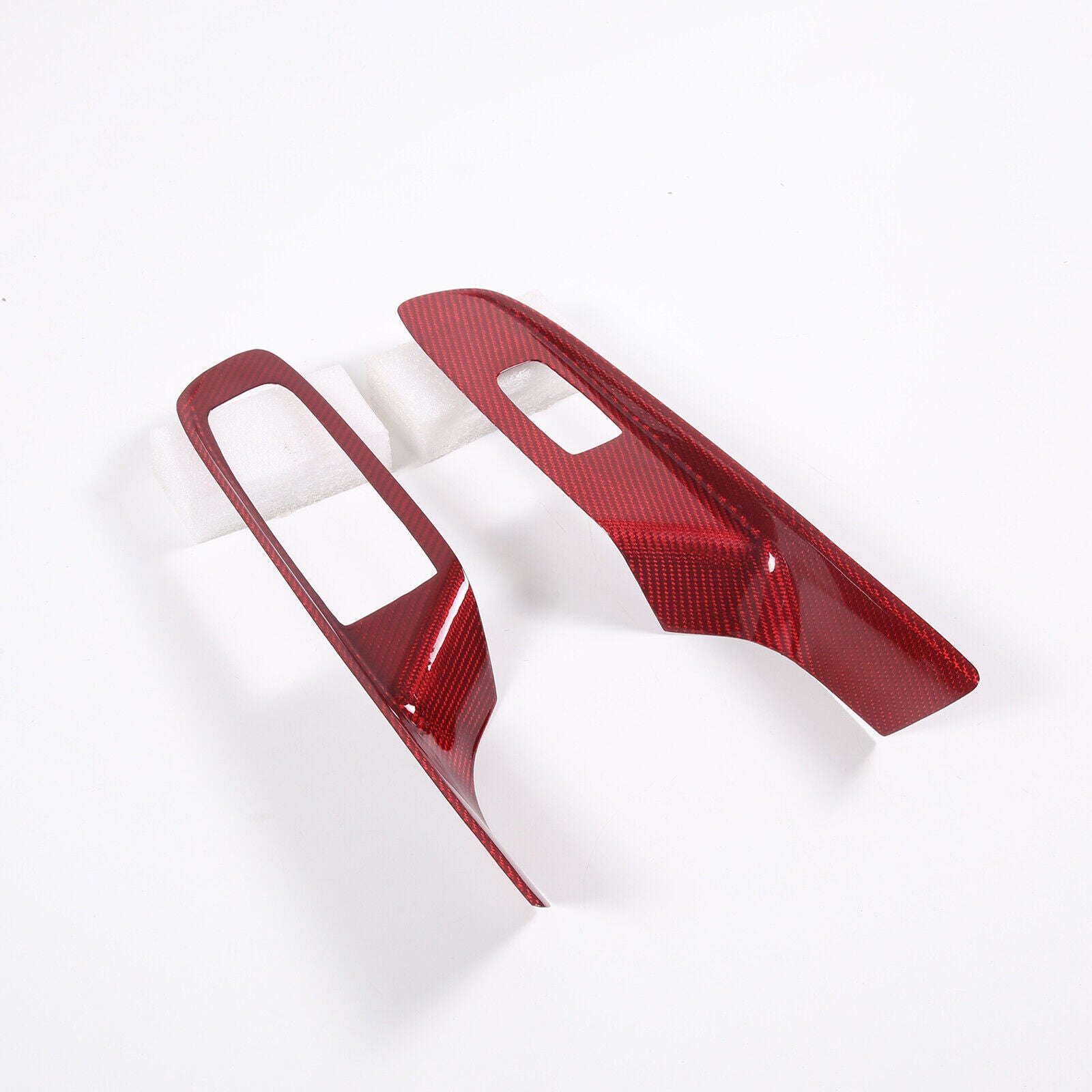 C8 Corvette Carbon Fiber Window Switch Panel Covers (Coupe/Convertible) | Black / Red / Blue Carbon