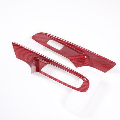 C8 Corvette Carbon Fiber Window Switch Panel Covers (Coupe/Convertible) | Black / Red / Blue Carbon