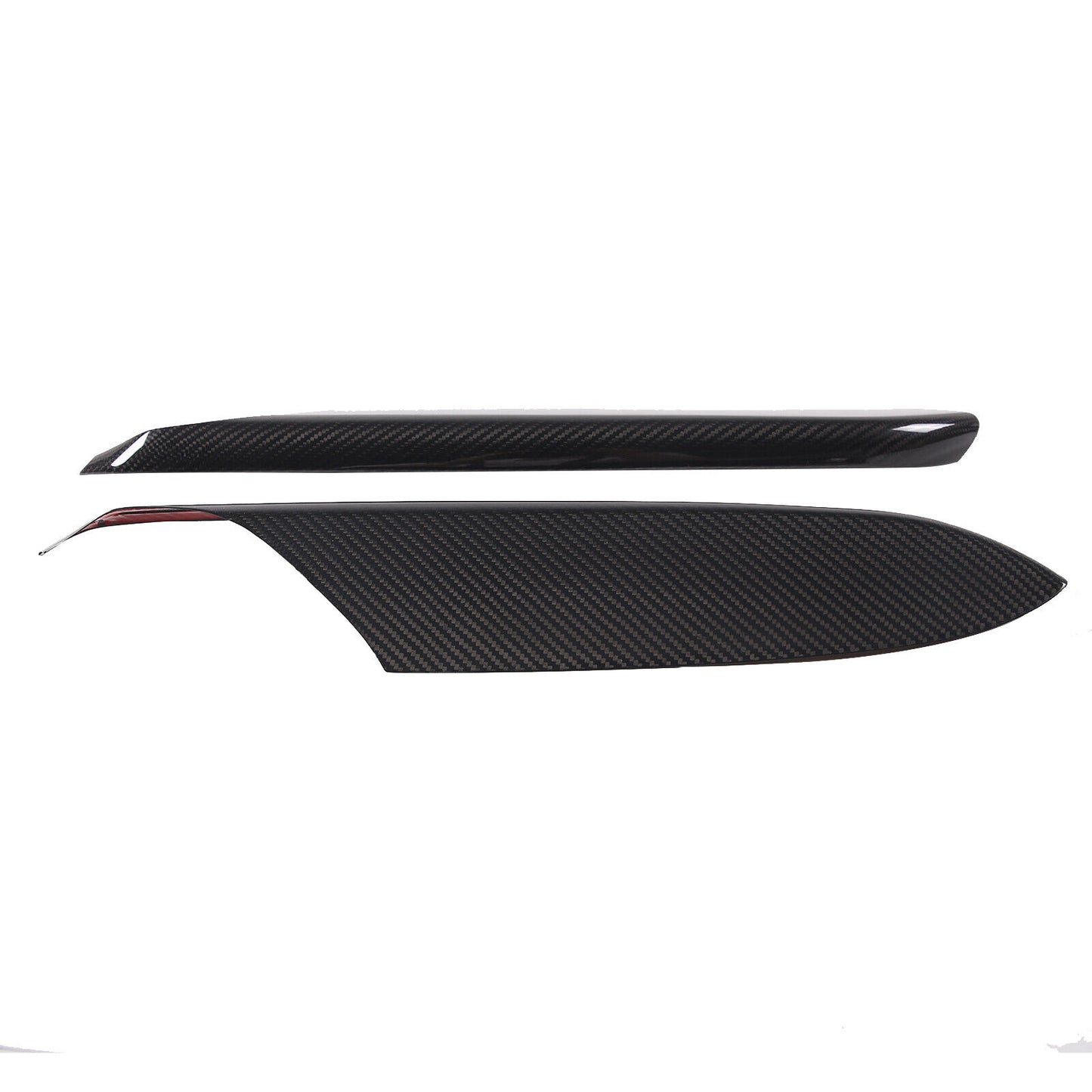 C8 Corvette Real Carbon Fiber Door Panel Armrest Covers | Black / Red