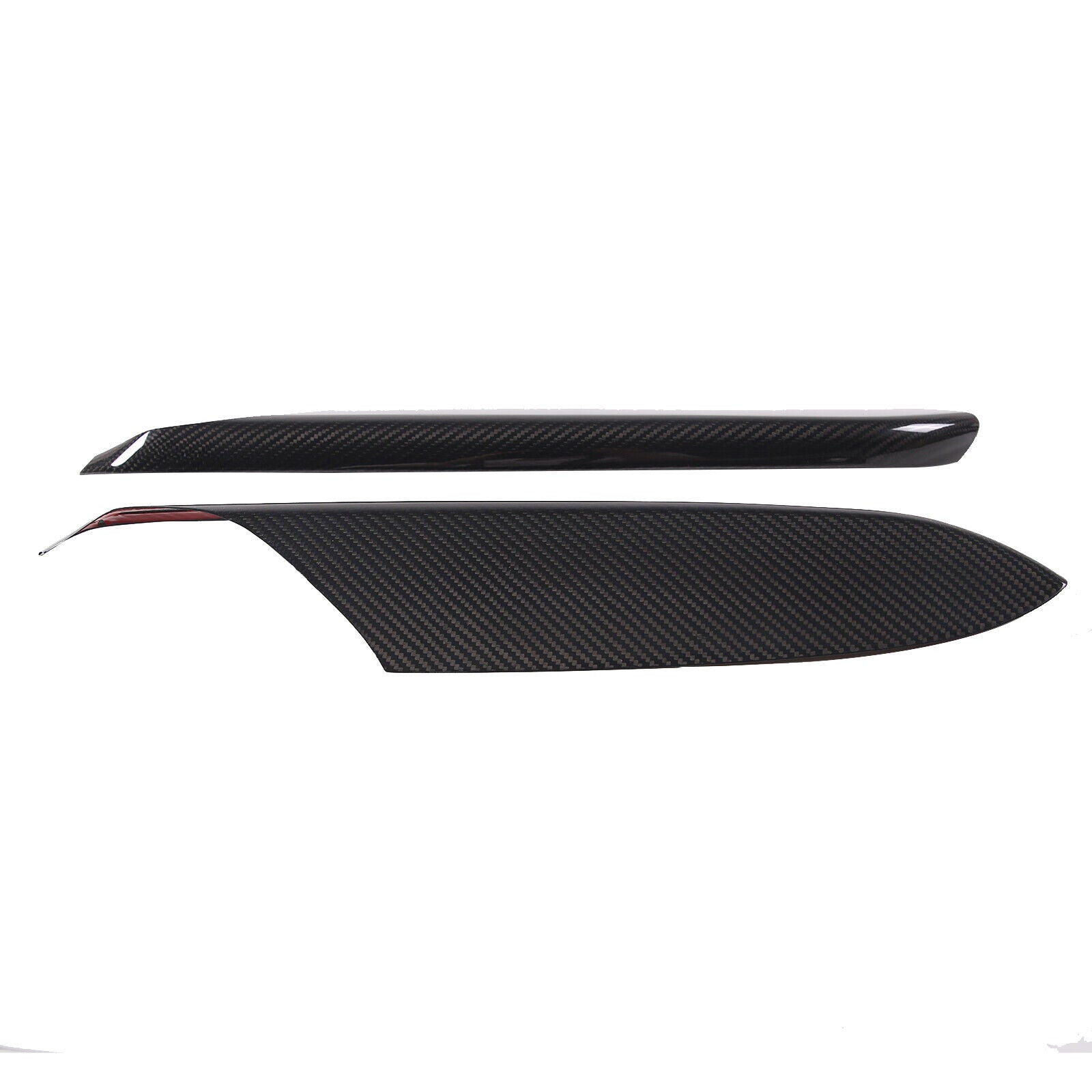 C8 Corvette Real Carbon Fiber Door Panel Armrest Covers | Black / Red