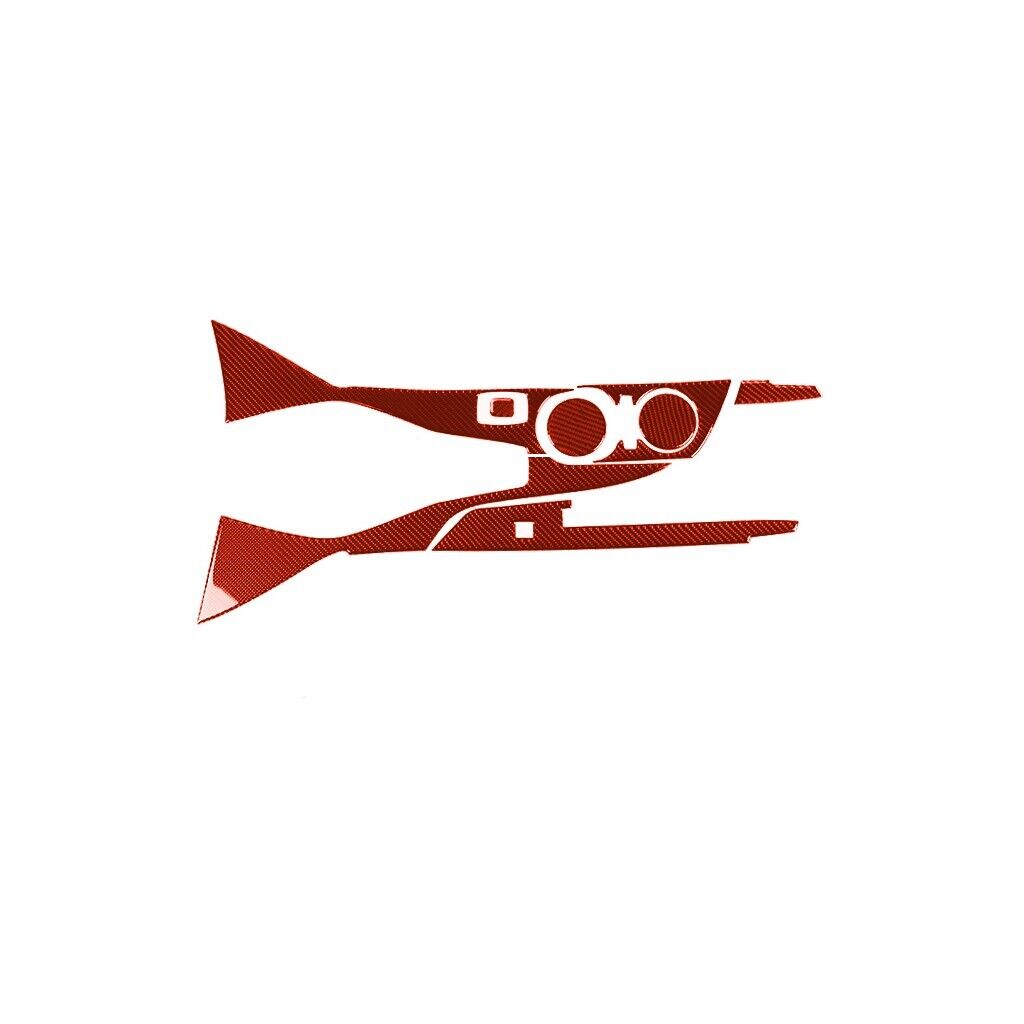 2016 - 24 Camaro Real Carbon Fiber Center Console Overlay Cover | Black / Red Carbon