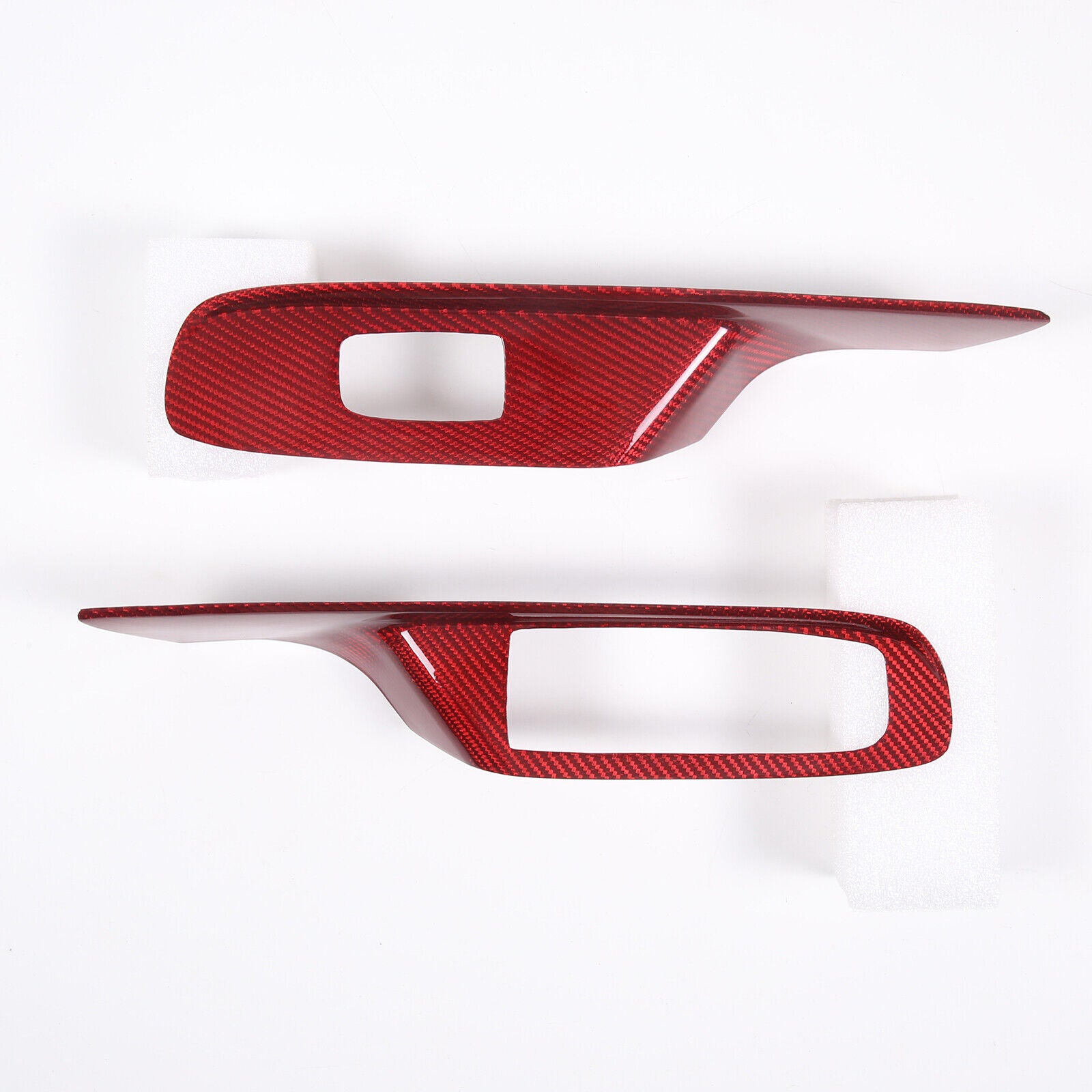 C8 Corvette Carbon Fiber Window Switch Panel Covers (Coupe/Convertible) | Black / Red / Blue Carbon