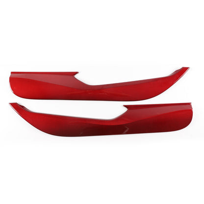 C8 Corvette Hard Carbon Fiber Door Kick Panel Trim Cover Kit | Black / Red