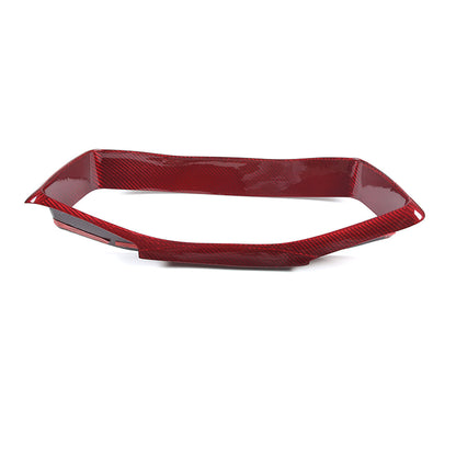 C8 Corvette Carbon Fiber Speedometer Gauge Cluster Interior Cover | Black / Red