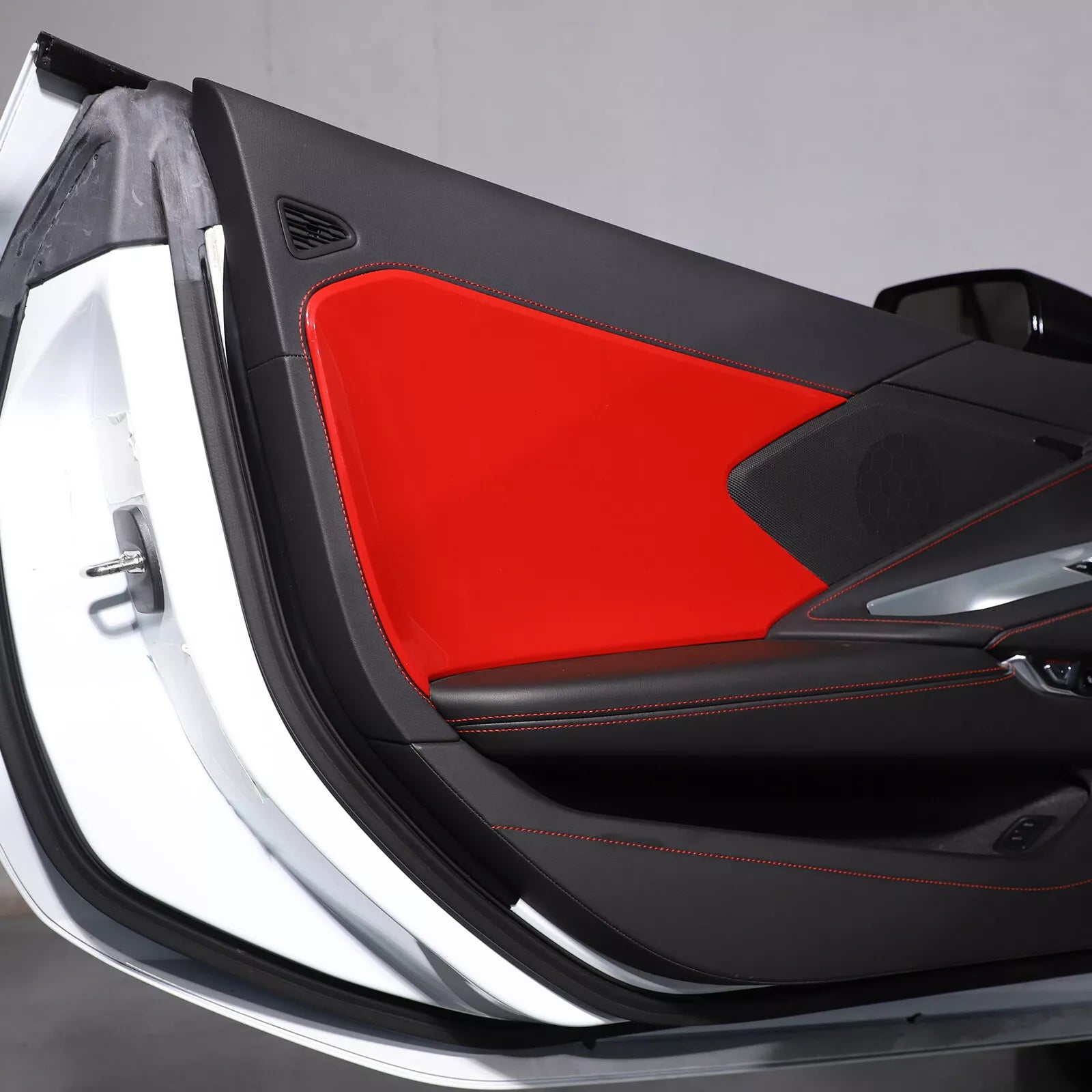 C8 Corvette Red Interior ABS Door Panel Insert Covers