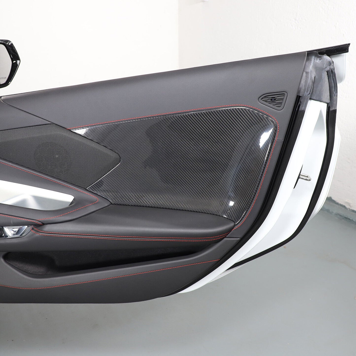 C8 Corvette Hard Carbon Fiber Door Panel Insert Covers | Next-Gen Carbon