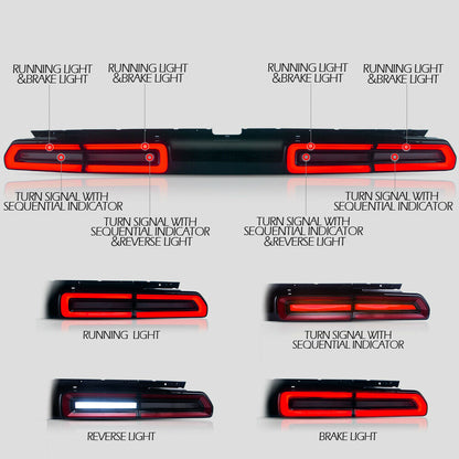 2008 - 14 Dodge Challenger LED Sequential Tail Lights