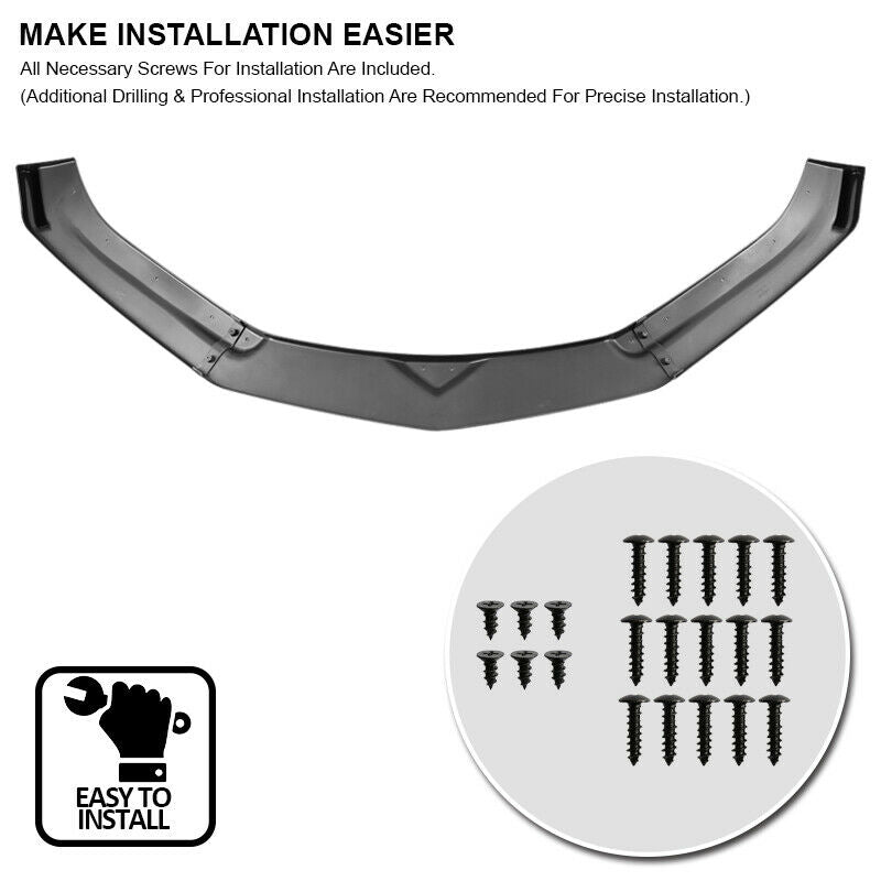 2016 - 24 Camaro Gloss Black/Carbon Fiber 3PC Front Splitter Lip | LT/RS/SS/LT1