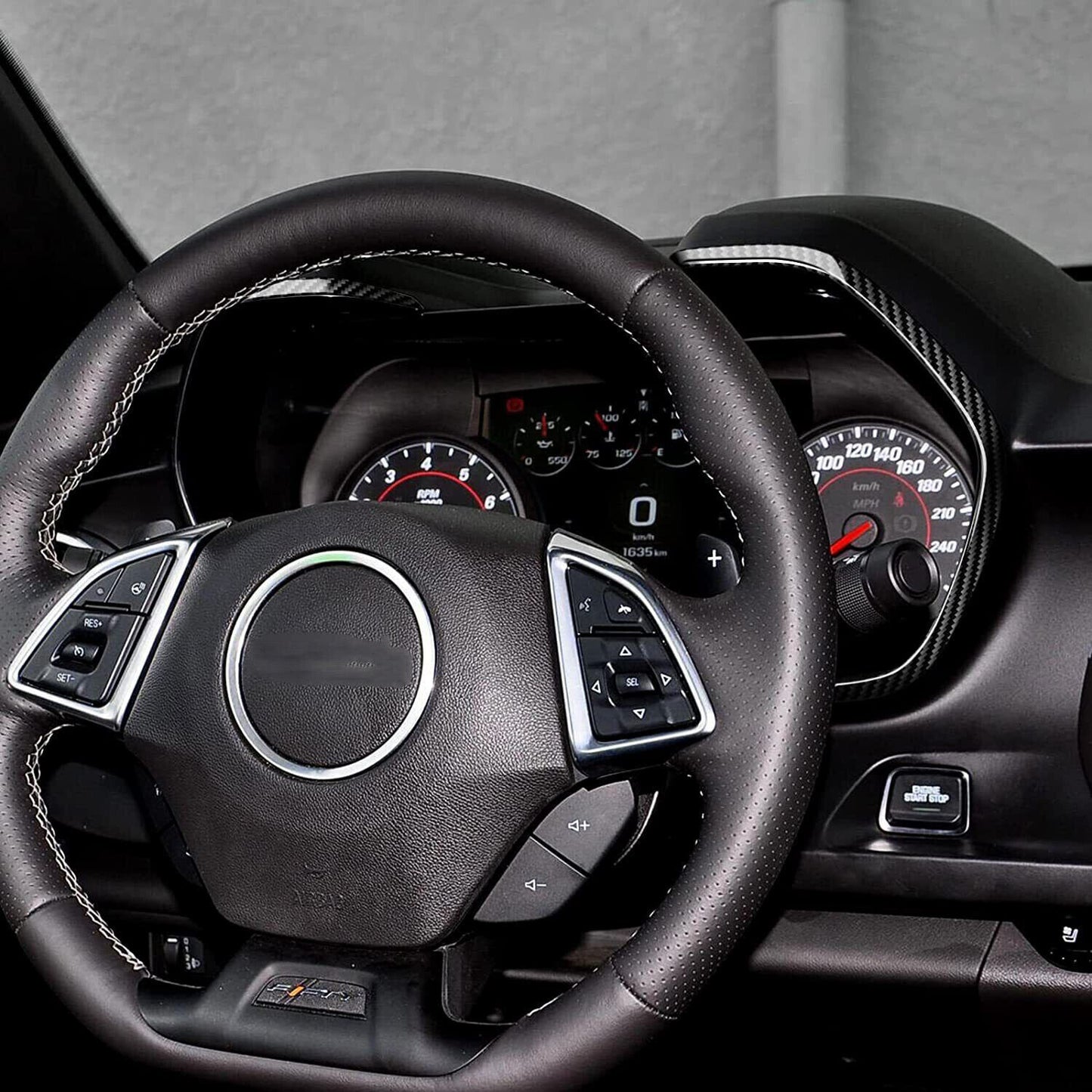 2016 - 24 Camaro Carbon Fiber Interior ABS Speedometer Trim Cover