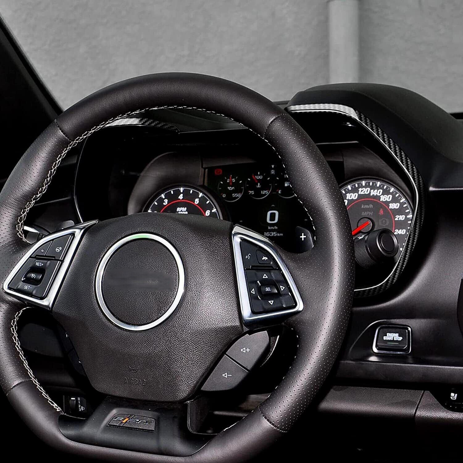 2016 - 24 Camaro Carbon Fiber Interior ABS Speedometer Trim Cover