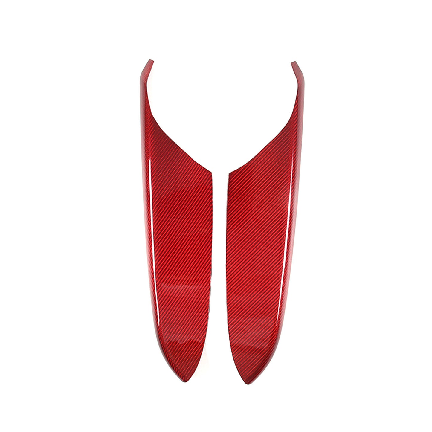 C8 Corvette Real Carbon Fiber Door Panel Armrest Covers | Black / Red