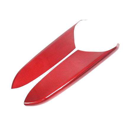 C8 Corvette Real Carbon Fiber Door Panel Armrest Covers | Black / Red