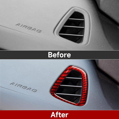 2016 - 24 Camaro Real Carbon Fiber Dash Vent Covers | Black / Red
