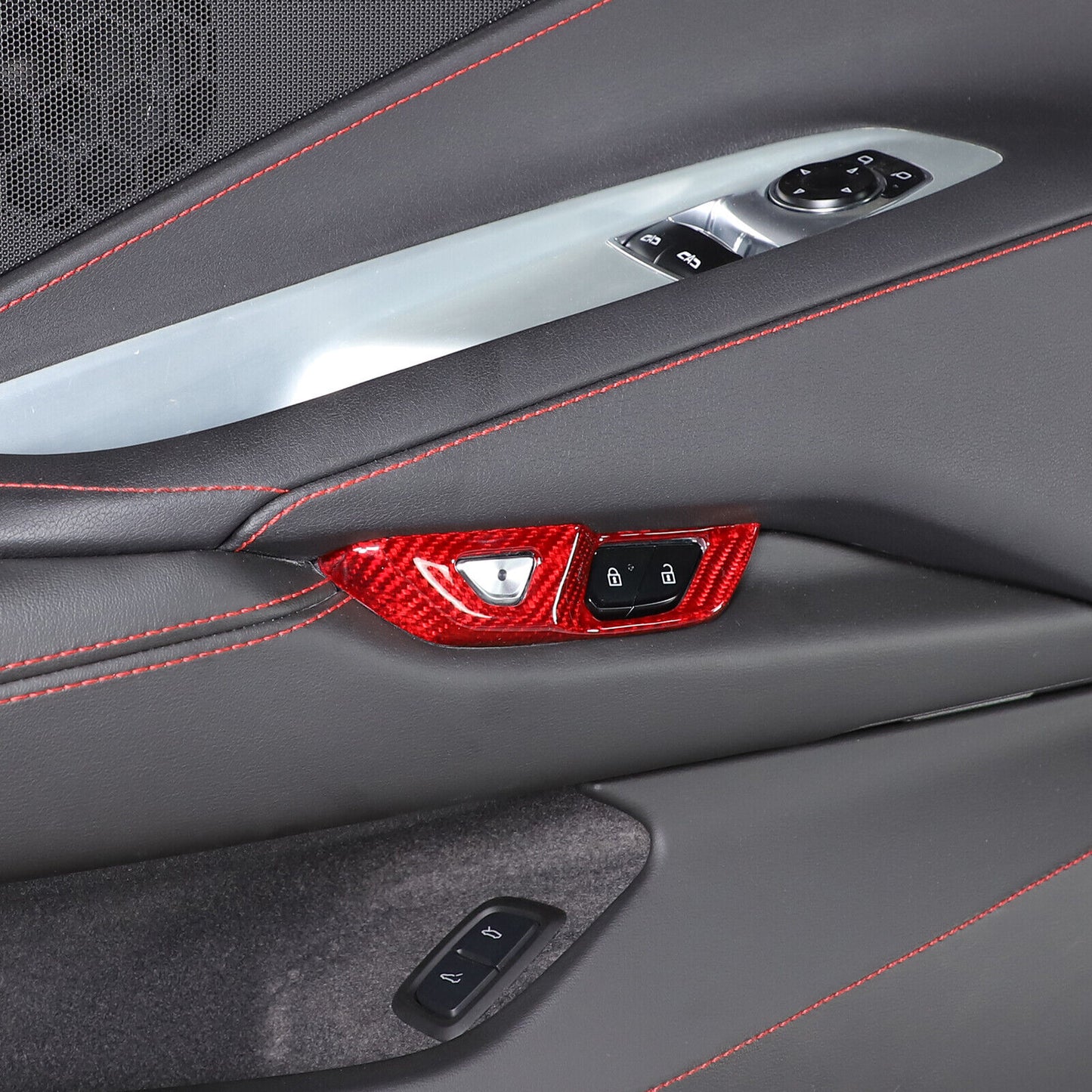 C8 Corvette Carbon Fiber Unlock/Lock Button Trim Cover | Next-Gen Carbon