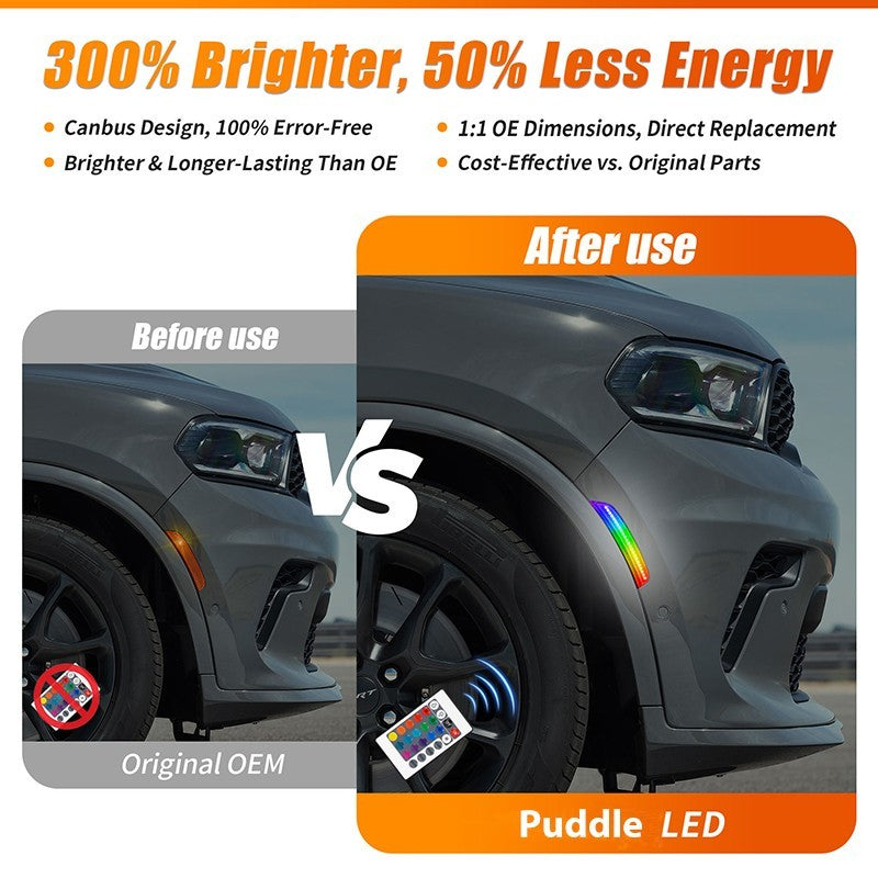 2015 - 24 Charger Smoked RGB LED Side Marker Lights