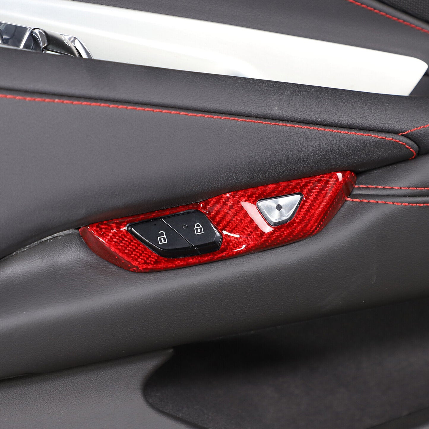C8 Corvette Carbon Fiber Unlock/Lock Button Trim Cover | Next-Gen Carbon