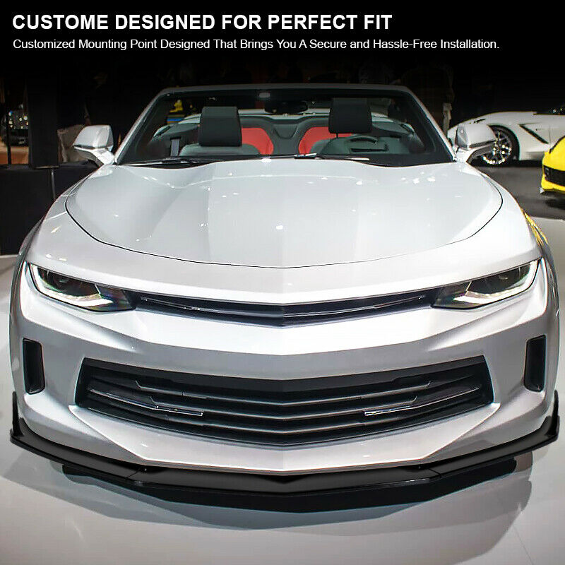 2016 - 24 Camaro Gloss Black/Carbon Fiber 3PC Front Splitter Lip | LT/RS/SS/LT1
