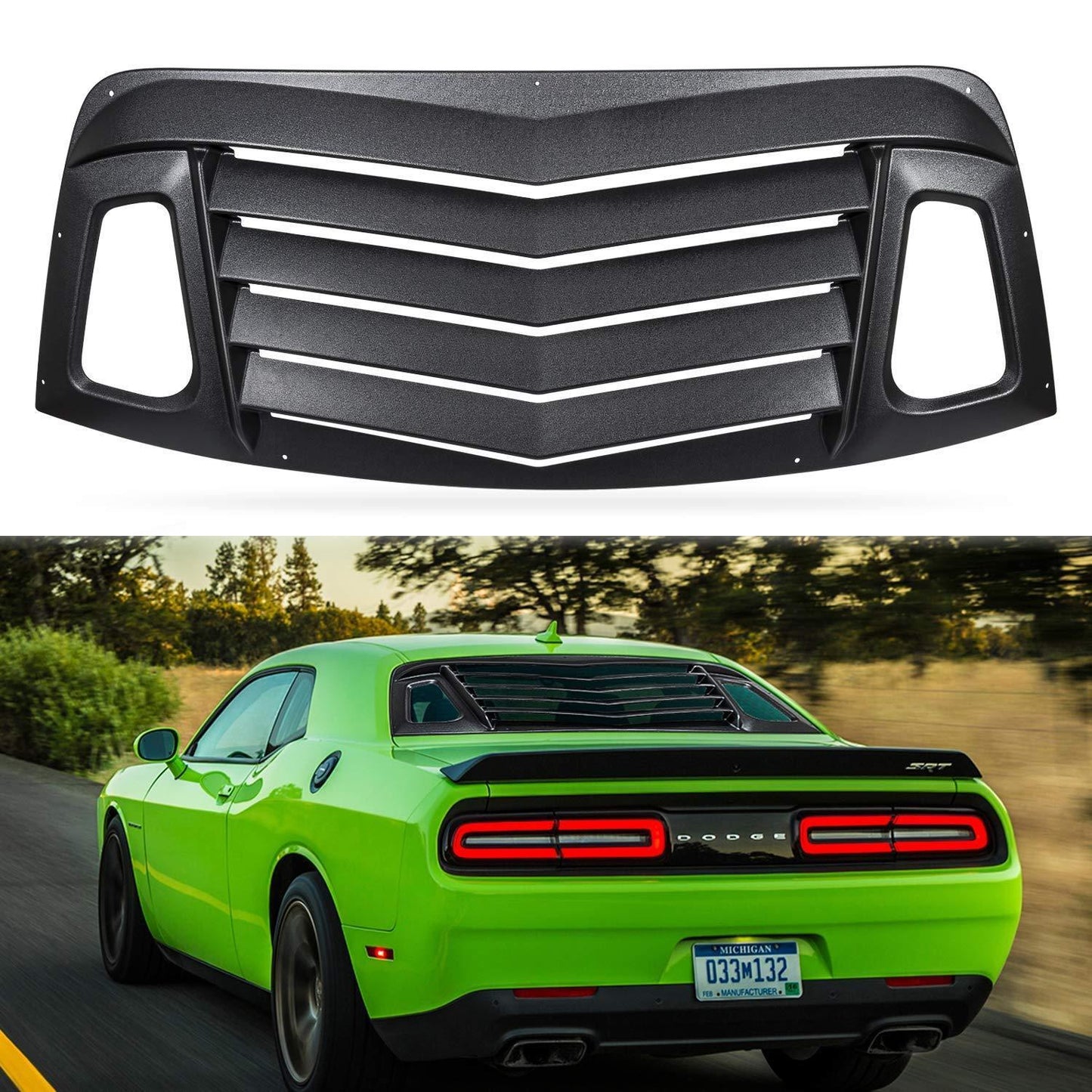 2008 - 23 Challenger V2 Style Rear Window Louvers
