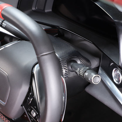 C8 Corvette Carbon Fiber Steering Wheel Base Panel Trim Cover | Black / Red