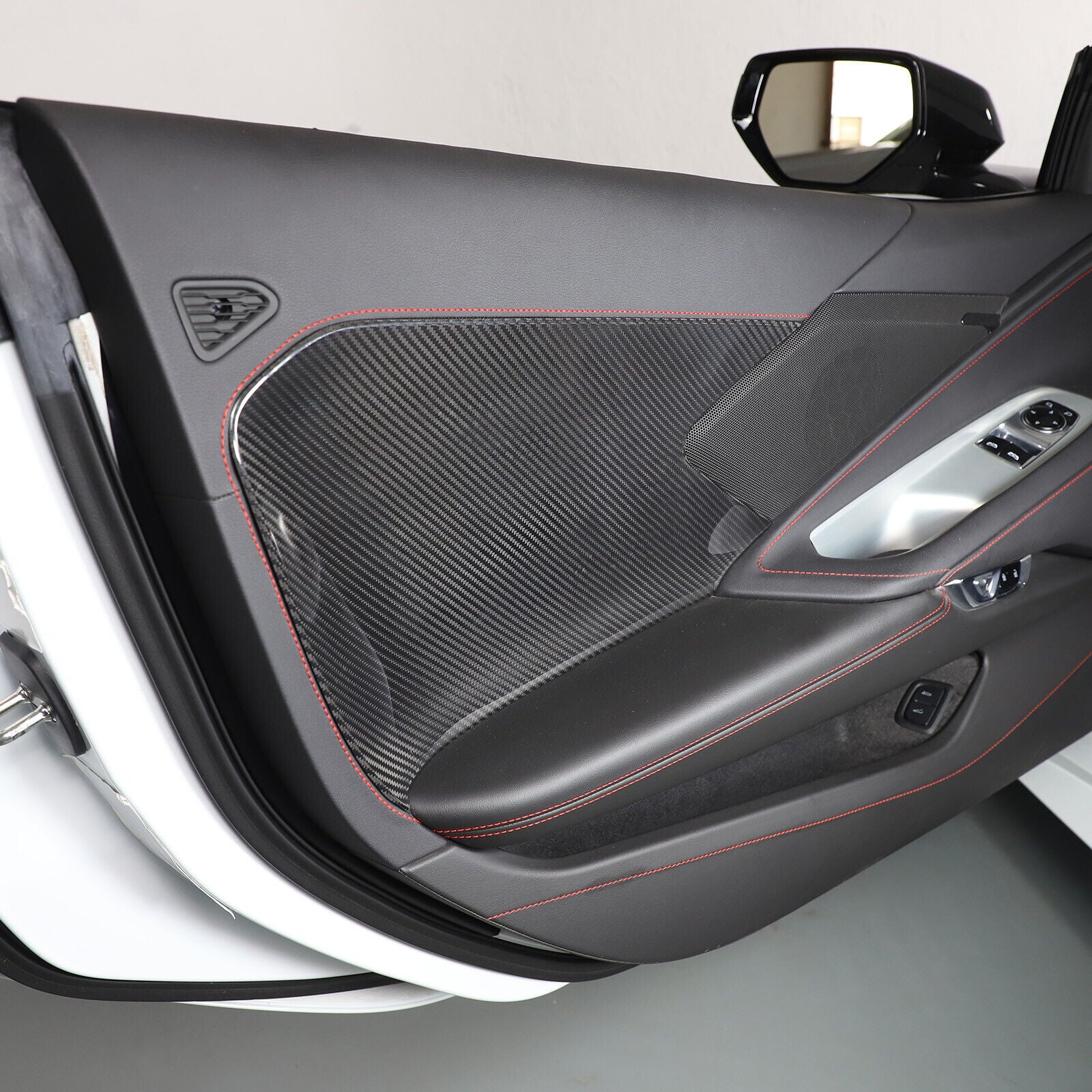 C8 Corvette Hard Carbon Fiber Door Panel Insert Covers | Next-Gen Carbon