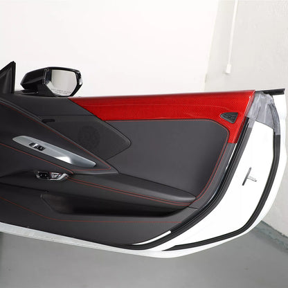 C8 Corvette Carbon Fiber Interior Inner Door Upper Covers | Next-Gen Carbon