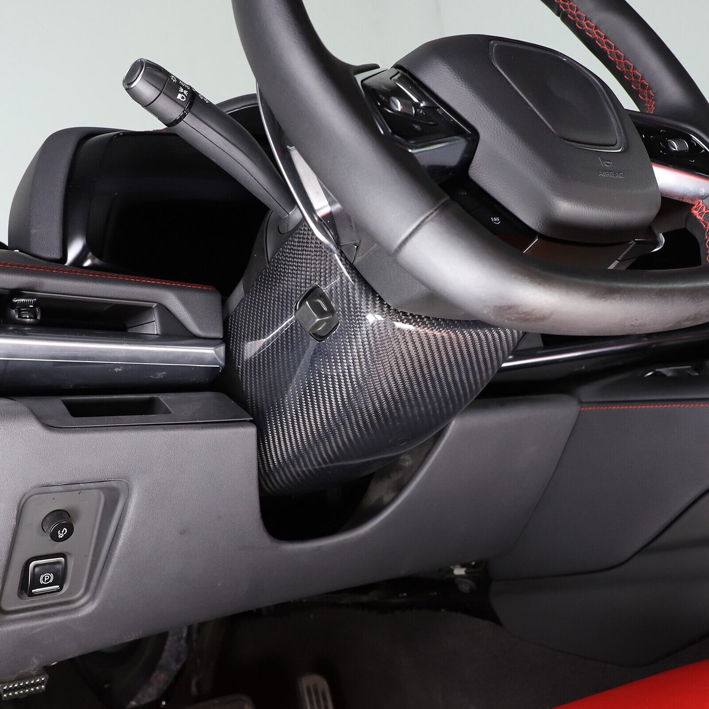 C8 Corvette Carbon Fiber Steering Wheel Base Lower Cover | Black / Red / Blue/ Forged