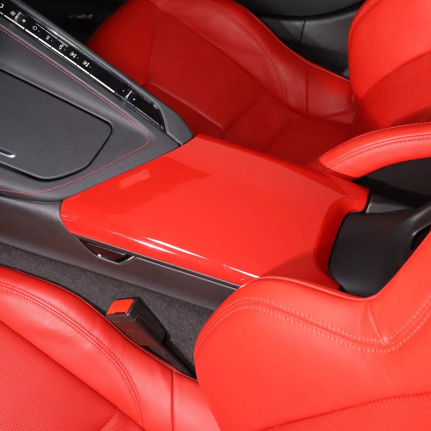 C8 Corvette Red Interior ABS Center Console Lid Cover