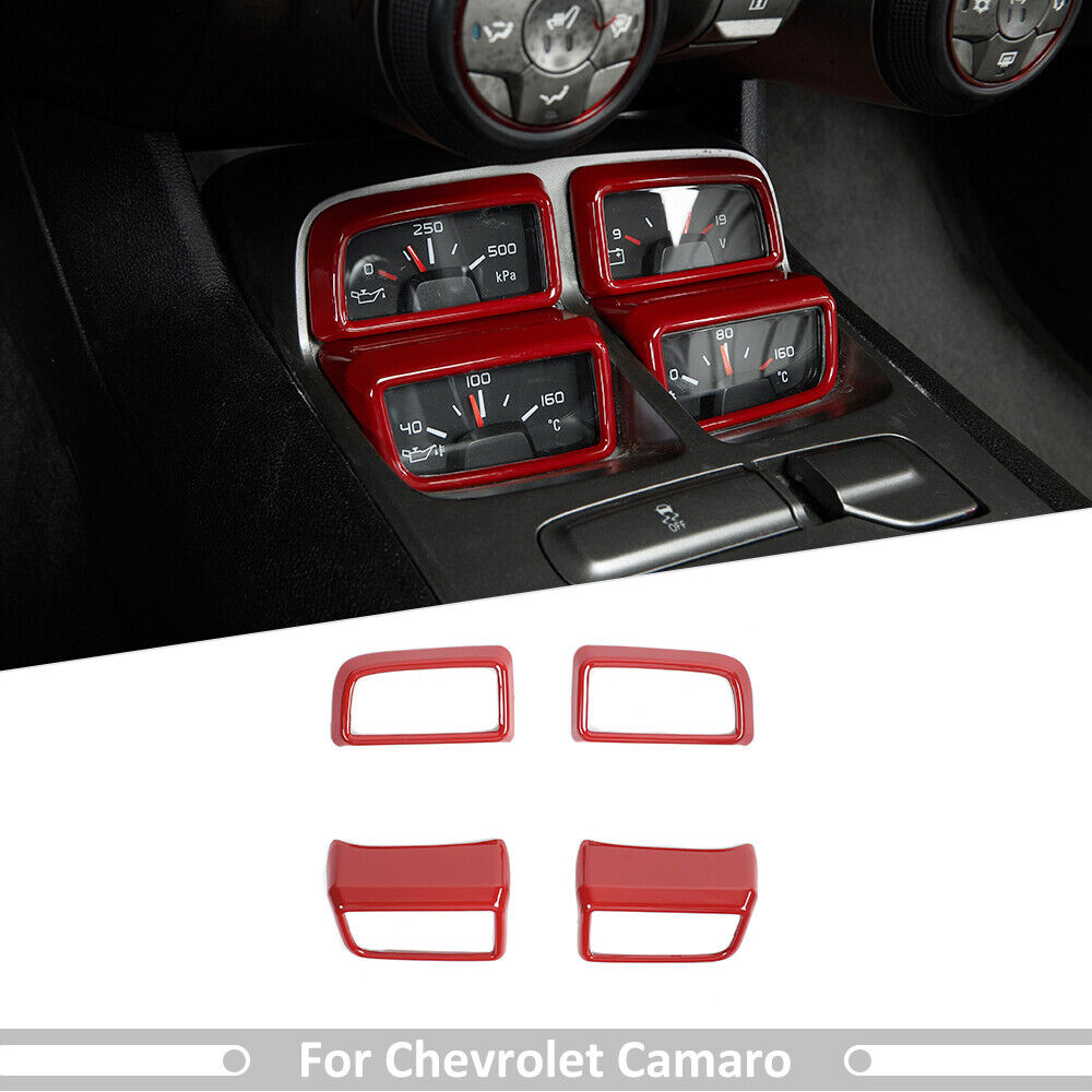2010 - 15 Camaro Red ABS Interior Gearbox Gauge Trim Cover Kit