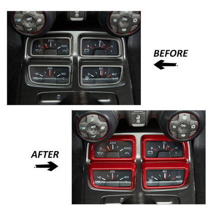 2010 - 15 Camaro Red ABS Interior Gearbox Gauge Trim Cover Kit