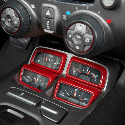 2010 - 15 Camaro Red ABS Interior Gearbox Gauge Trim Cover Kit