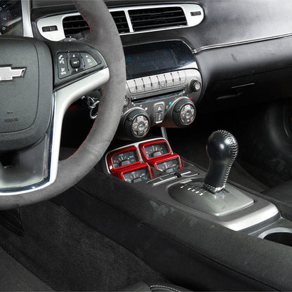 2010 - 15 Camaro Red ABS Interior Gearbox Gauge Trim Cover Kit