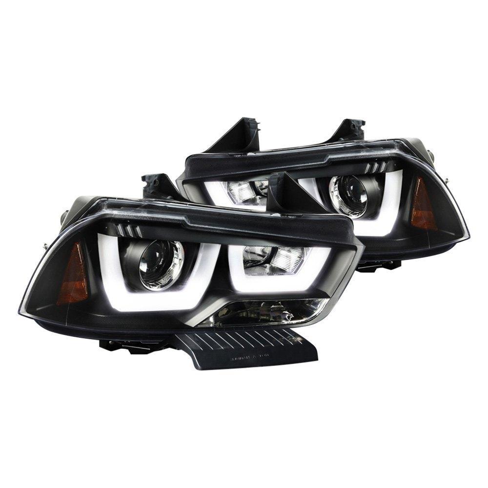 2011 - 14 Dodge Charger SPEC-D Smoked LED Headlights