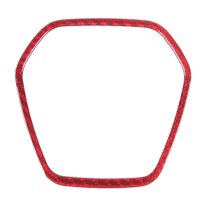 C8 Corvette Red Carbon Fiber Center Steering Wheel Chrome Trim Cover | Next-Gen Carbon