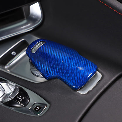 C8 Corvette Carbon Fiber Mode Selector Cover (With/Without Logo) | Black / Red / Blue Carbon