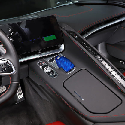 C8 Corvette Carbon Fiber Mode Selector Cover (With/Without Logo) | Black / Red / Blue Carbon