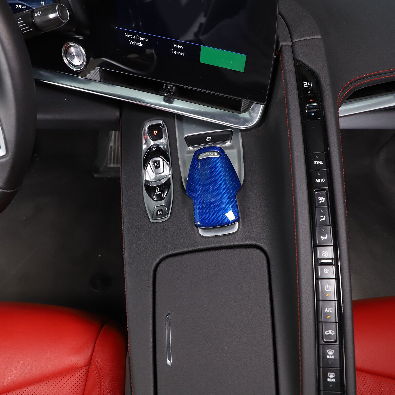 C8 Corvette Carbon Fiber Mode Selector Cover (With/Without Logo) | Black / Red / Blue Carbon