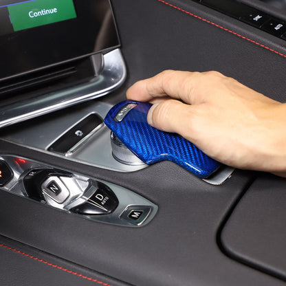 C8 Corvette Carbon Fiber Mode Selector Cover (With/Without Logo) | Black / Red / Blue Carbon