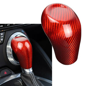 2014 - 19 C7 Corvette Red Carbon Fiber Shifter Knob Handle Cover | Next-Gen Carbon