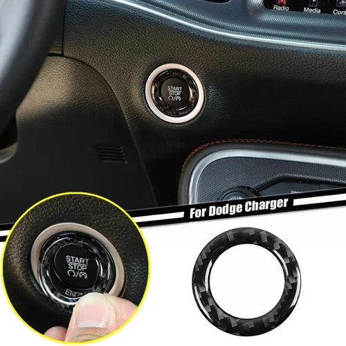 2015 - 24 Dodge Charger / Challenger / Durango Carbon Fiber Push Start Trim Cover | Next-Gen Carbon
